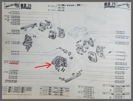 Slot bevestingingsplaat achterzijde links (New Old Stock)