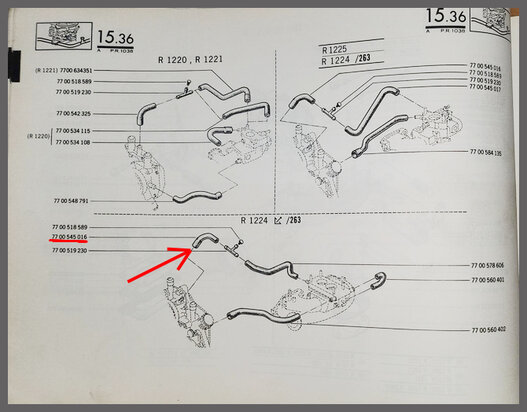 R4,5,6,Rodeo: Koelslang waterpomp (New Old Stock). 
