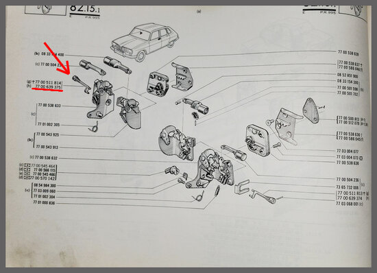 Front right locking rod (New Old Stock).