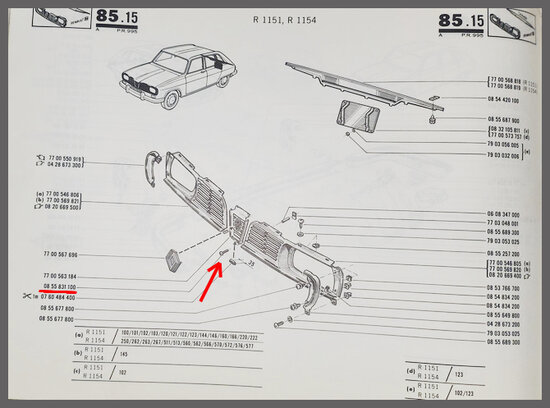 Bevestigingsschroef grill (New Old Stock).