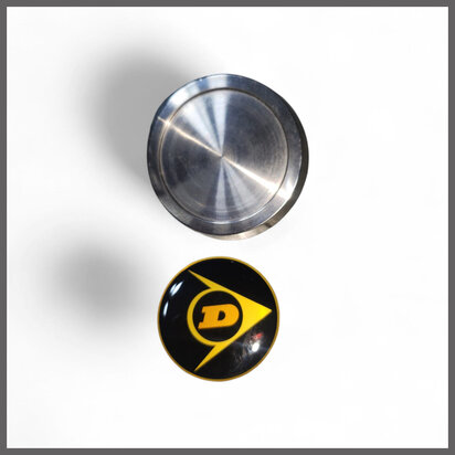 Wielnaafdop RVS met losse sticker ZEER UNIEK VOLLEDIG RVS (New Old Stock)