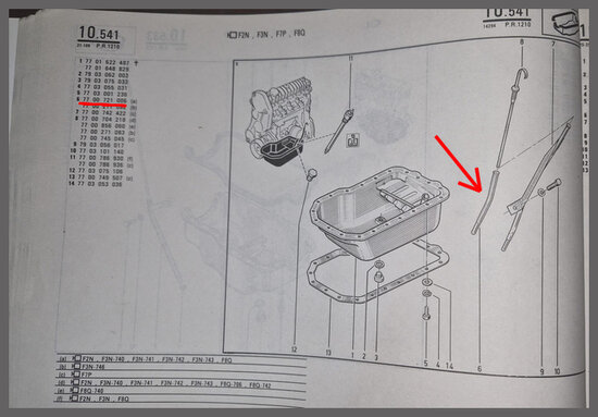 Oliepeilstok buis R19 (New Old Stock).