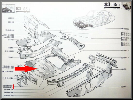 Part of underbody plate (New Old Stock).