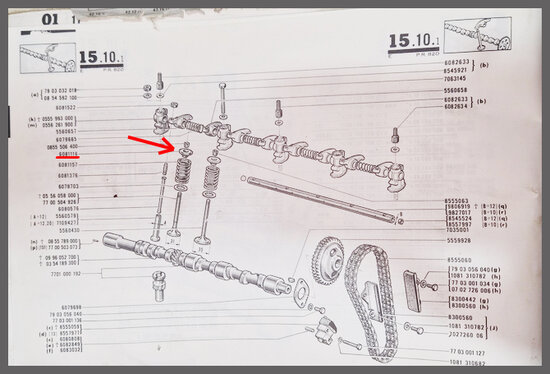 Klepschotel voor enkele klepveer R16 L- TL. 