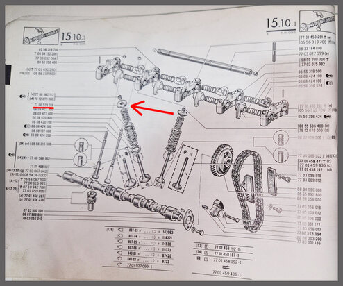 Klepschotel voor dubbele klepveer 16 TS-TX,12 Gordini, 17 Gordini. 