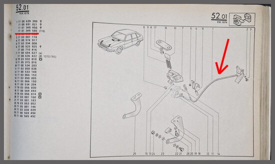 R20-30: Motorkapvangkabel (New Old Stock).