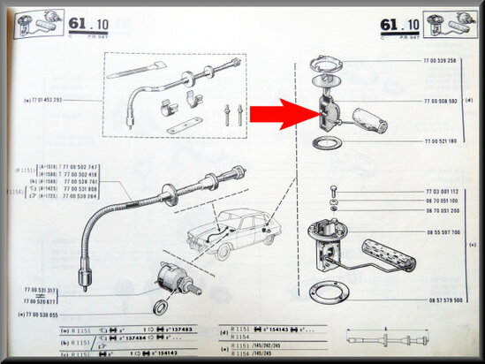 Flottant r&eacute;servoir essence (New Old Stock).