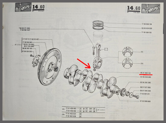 Drijfstanglagerkap moer (New Old Stock).