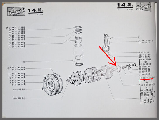 Renault 4,5,6: Krukas tandwiel (New Old Stock).