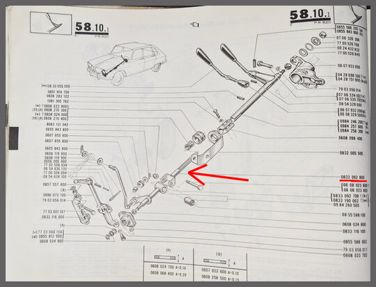 Verbindingstang schakelstang (New Old Stock).