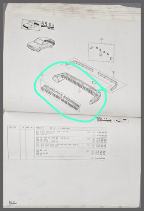 Renault 11 (B37): Bumper achterzijde inclusief bumperbuffers (New Old Stock).