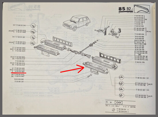 Renault 6: Kachelradiateur links (New Old Stock).