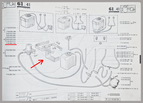 Ruitensproeier reservoir houder (New Old Stock).