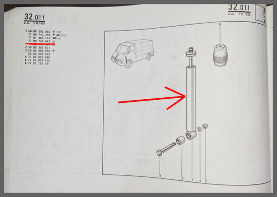 Renault Master: Schokdempers voorzijde (GAS SACHS 110 569) (New Old Stock).