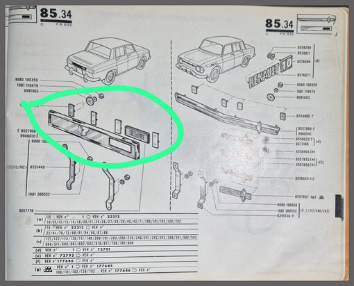 Renault 10: Sierstrip achterklep (Gebruikt).