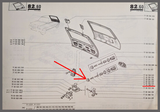 Cache de serrure de hayon (New Old Stock).