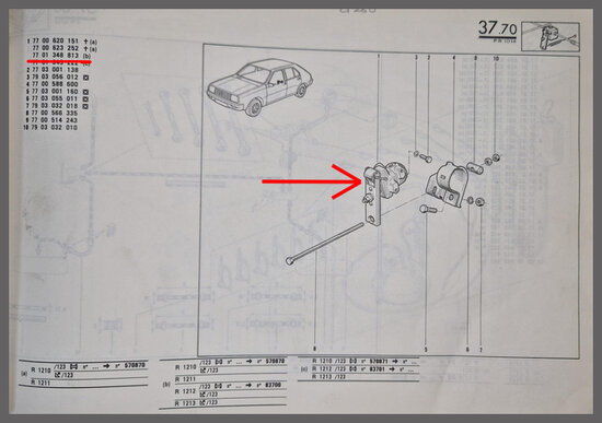 Renault 14: Remdrukverdeler (New Old Stock)