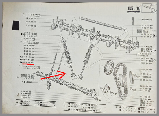 Inlaat klep lagere inkeping (40mm-110,7mm-8,02mm) R16 TS + TX.