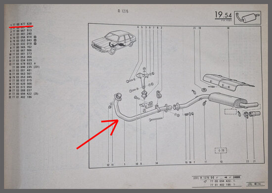 Renault 20 diesel: Elbow pipe (New Old Stock).