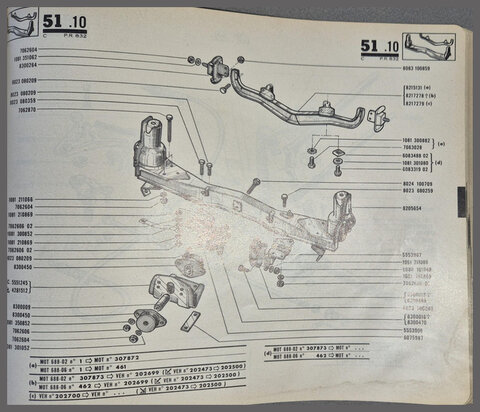Renault 8-10, Caravelle: Motorsteun links (New Old Stock).