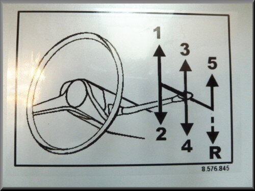 -Transparante binnenruit auto sticker met schalkelschema 5 bak.