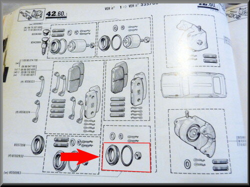 Brake caliper repair set R16 1150 48 mm.