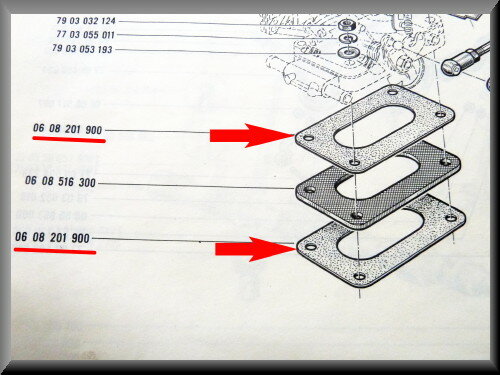 Carburateurvoet pakking 1,75 mm.