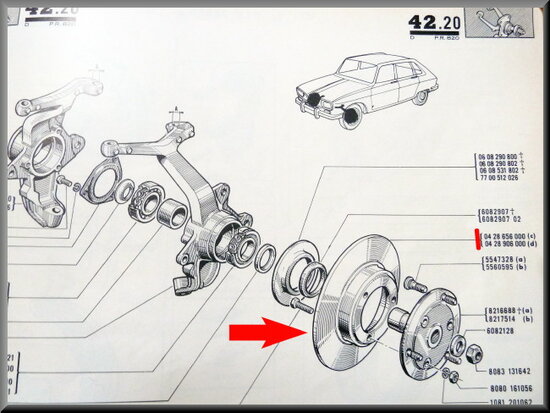 Brake disk set in front R16 L < 1968.