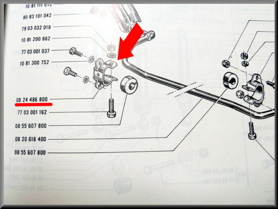 Clamp rear anti roll bar.