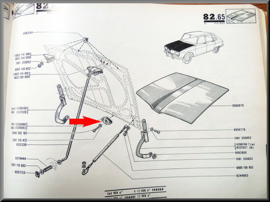 Guide caoutchouc de capot moteur.