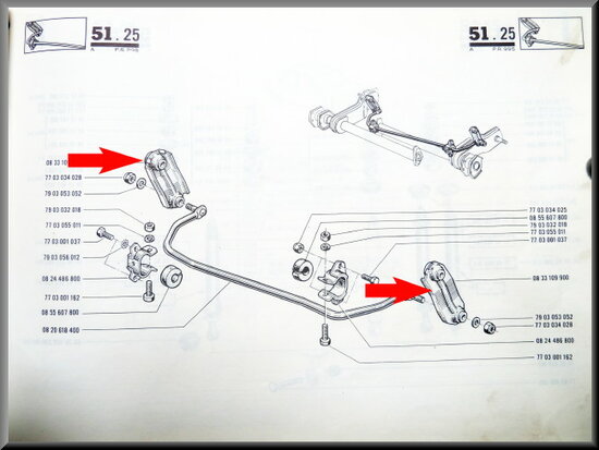 Anti roll bar tie bar, at the rear axle.