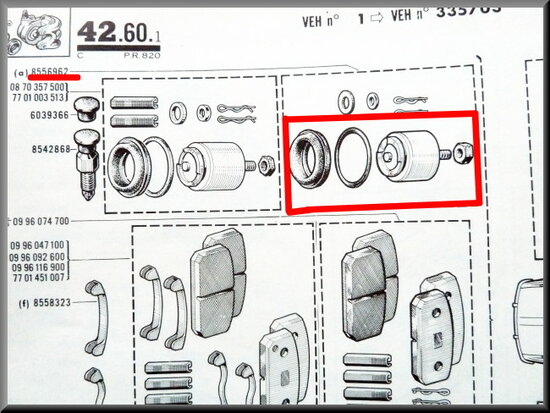 Kit de réparation d'étrier de frein R16 1150, 48mm.