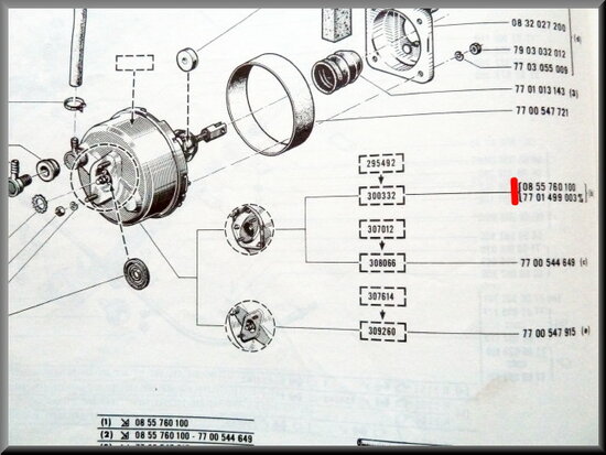 Brake booster R16 TS 1e serie (excl. in exchange 150 euro deposit).