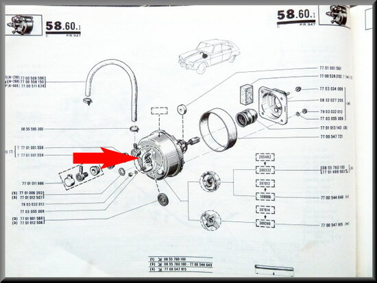 Brake booster R16 TS 1e serie (excl. in exchange 150 euro deposit).