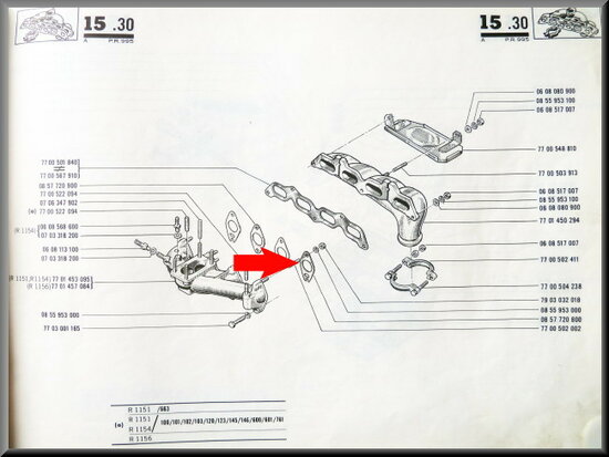 Gasket inlet manifold R16 TS-TX.