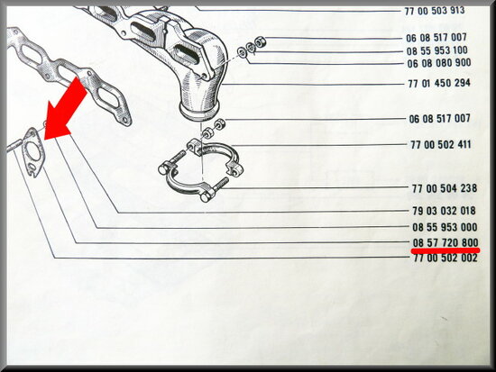 Gasket inlet manifold R16 TS-TX.