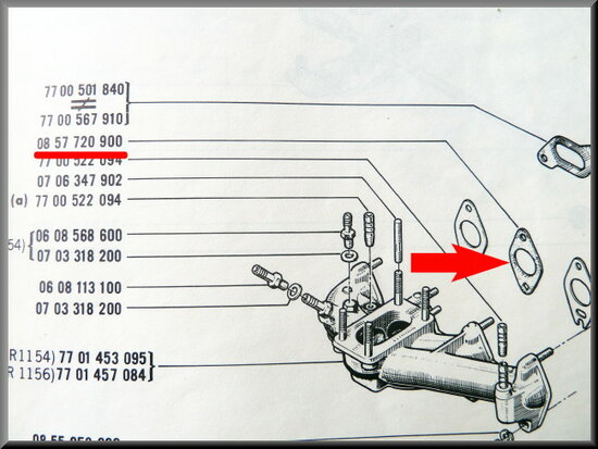 Gasket inlet manifold R16 TS.
