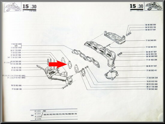 Gasket inlet manifold R16 TS.