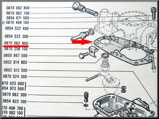 -Carburateurdeksel pakking Solex R16 L.