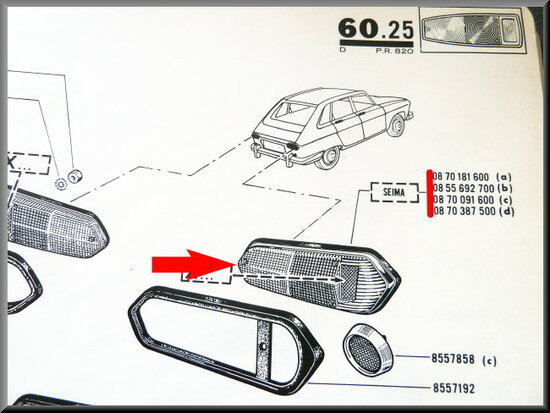 * Complete rear light unit right.