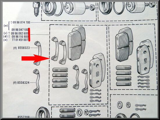 Brake pads R16 L.