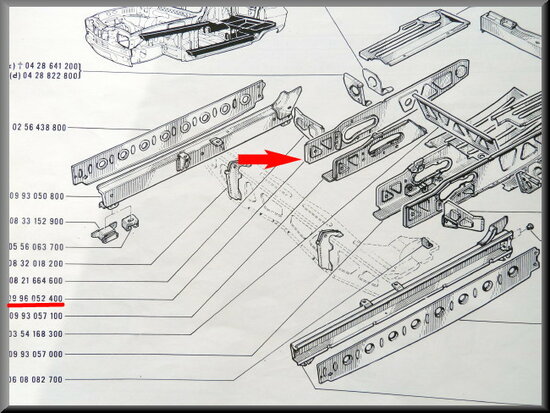 Chassis part right rear axle.