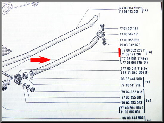 Central exhaust pipe R16 TS.