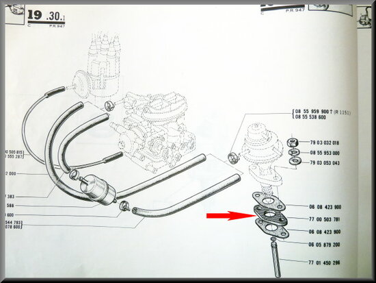 Gasket fuel pump R16 TS-TX.