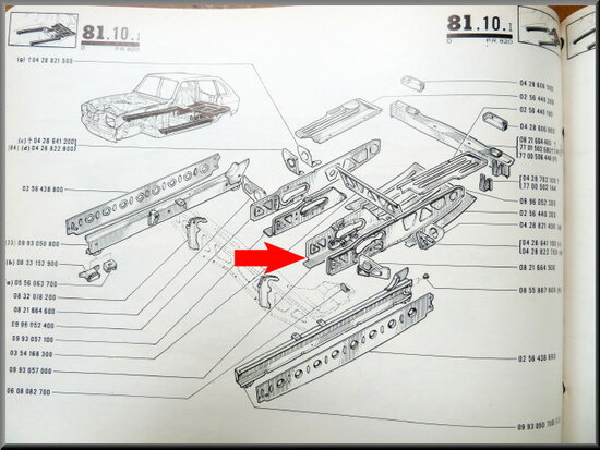 Chassis deel achteras links.