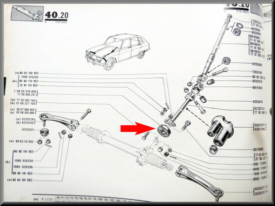 Flexible disc steering column for R4, R5, R8, R16, R18.