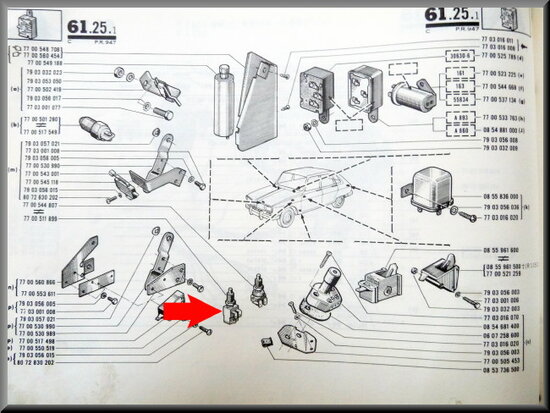 Contacteur de feux de stop R4-R5-R16.