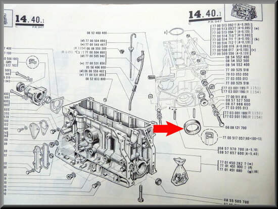 End crankshaft oil seal (80x100x13mm).