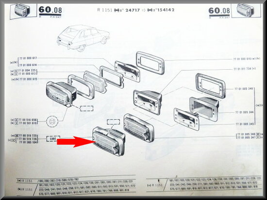 Reversing light R16 TS 1968-1969.