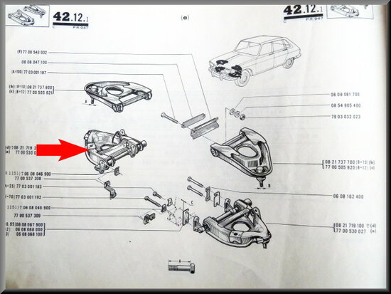 Lower suspension arm on the right (Excl: In exchange 250 euro deposit). 